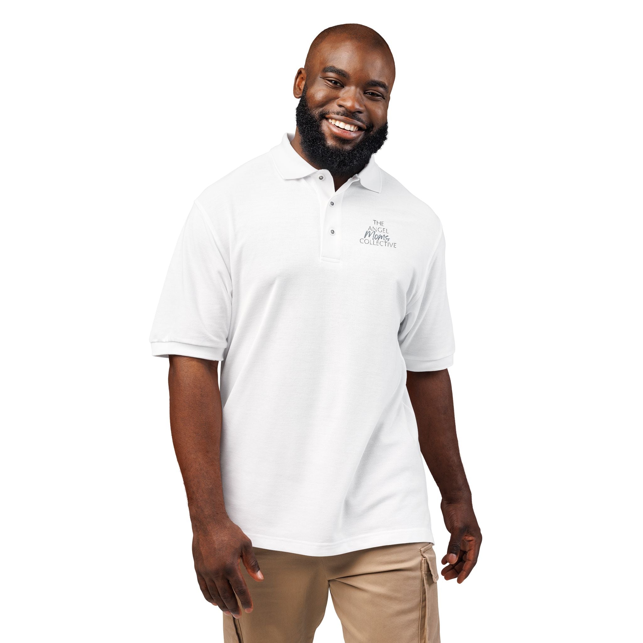 Embroidered Polo Shirt — Minimal Floral Crest Chest Design