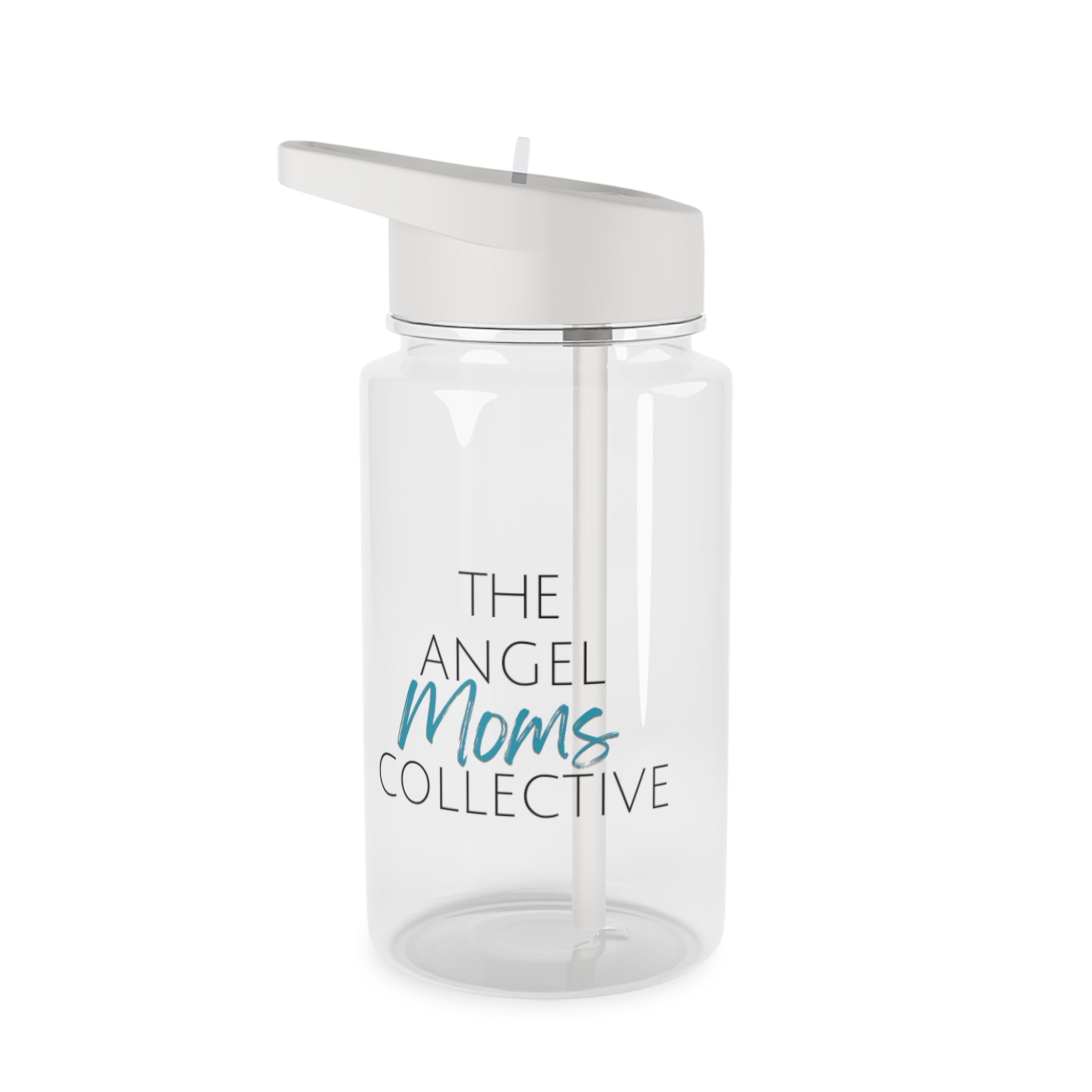 Tritan Water Bottle — "The Angel Moms Collective" Clear Straw Bottle