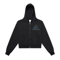 Fleeced Zip-Up Cropped Hoodie
